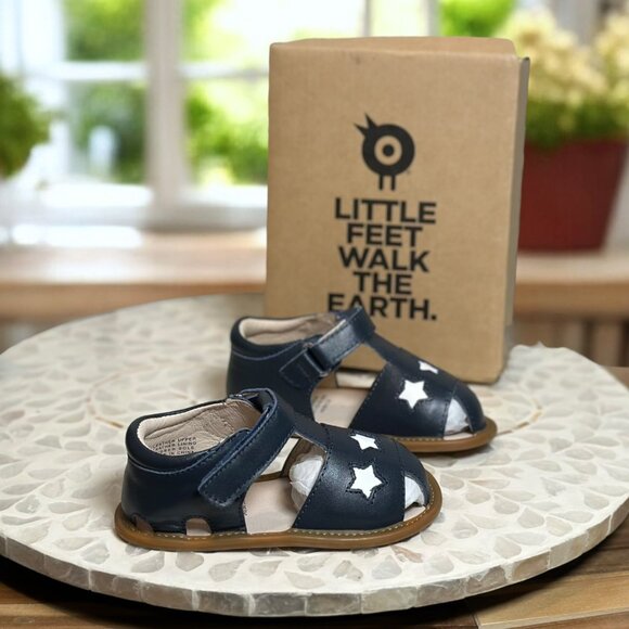 Old Soles Star Tot Navy Leather Baby Sandals EU 22 US 6 Infant Toddler Shoes NIB - Picture 3 of 15